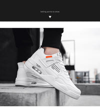 Load image into Gallery viewer, Men White Casual Leather Fashion Sneakers Breathable Sports Running Shoes Leather Running Sport Air Cushion Outdoor Training Sneakers High Quality Design