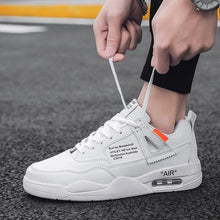Load image into Gallery viewer, Men White Casual Leather Fashion Sneakers Breathable Sports Running Shoes Leather Running Sport Air Cushion Outdoor Training Sneakers High Quality Design