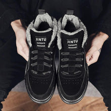 Load image into Gallery viewer, Men Winter Comfortable Shoes Warm Fur Snow Boots Ankle Winter Boots For Men Plush Sneakers High-Top Outdoor Snow Boots Water Resistant Shoes Anti-Slip Fully Fur Lined Casual Lightweight Shoes