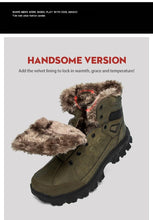 Load image into Gallery viewer, Men Winter Snow Boots Waterproof Leather Outdoor Hiqh Quality Boots Training Boots Non-Slip Warm Waterproof Mid Calf Shoes Outdoor Hiking Climbing Full Fur Lined Design