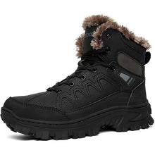 Load image into Gallery viewer, Men Winter Snow Boots Waterproof Leather Outdoor Hiqh Quality Boots Training Boots Non-Slip Warm Waterproof Mid Calf Shoes Outdoor Hiking Climbing Full Fur Lined Design