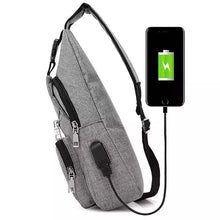 Load image into Gallery viewer, Men Women Crossbody Shoulder Bag with USB Port