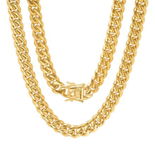 Load image into Gallery viewer, Men's 18K Gold Plated Stainless Steel 10MM Miami Cuban Chain