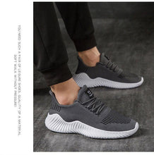 Load image into Gallery viewer, Mens Breathable White Trendy Sneakers Casual Design Light Walking Running Trainers Casual Breathable Mesh Men Running Shoes Walking Sneakers