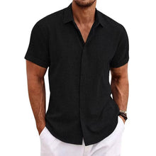 Load image into Gallery viewer, Men's Button Down Shirt Short Sleeve Plain Lapel