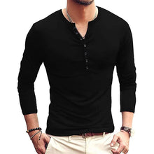Load image into Gallery viewer, Men's Casual Slim Fit Basic Henley Long Sleeve