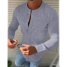 Load image into Gallery viewer, Men's Casual Solid Long Sleeve Shirt