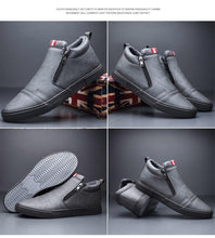Load image into Gallery viewer, Mens Casual Winter Warm Ankle Boots Fashion Snow Boots Outdoor Footwear Black Sneakers Men's Leather Lined Warm Anti-slip Outdoor Work Shoes