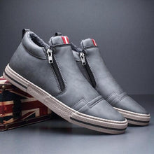 Load image into Gallery viewer, Mens Casual Winter Warm Ankle Boots Fashion Snow Boots Outdoor Footwear Black Sneakers Men's Leather Lined Warm Anti-slip Outdoor Work Shoes