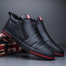 Load image into Gallery viewer, Mens Casual Winter Warm Ankle Boots Fashion Snow Boots Outdoor Footwear Black Sneakers Men's Leather Lined Warm Anti-slip Outdoor Work Shoes