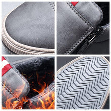 Load image into Gallery viewer, Mens Casual Winter Warm Ankle Boots Fashion Snow Boots Outdoor Footwear Black Sneakers Men's Leather Lined Warm Anti-slip Outdoor Work Shoes