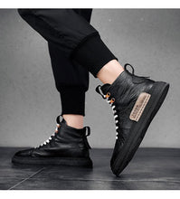 Load image into Gallery viewer, Mens Handmade Sneakers Leather Breathable Dress Shoes Luxury Shoes Casual Shoes Flat Footwear Classic Black White Men Fashion Walking Leather Mens Sneakers