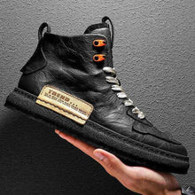 Load image into Gallery viewer, Mens Handmade Sneakers Leather Breathable Dress Shoes Luxury Shoes Casual Shoes Flat Footwear Classic Black White Men Fashion Walking Leather Mens Sneakers