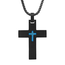 Load image into Gallery viewer, Men's IP Stainless Steel Cross Pendant