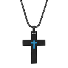 Load image into Gallery viewer, Men's IP Stainless Steel Cross Pendant