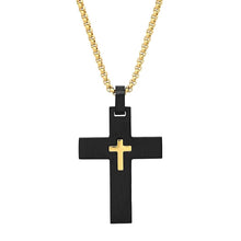 Load image into Gallery viewer, Men's IP Stainless Steel Cross Pendant