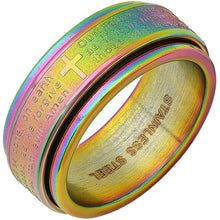 Load image into Gallery viewer, Men's Multi-IP Stainless Steel Prayer Spinner Ring