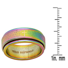 Load image into Gallery viewer, Men's Multi-IP Stainless Steel Prayer Spinner Ring