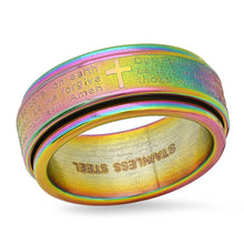 Load image into Gallery viewer, Men's Multi-IP Stainless Steel Prayer Spinner Ring