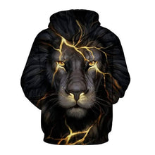 Load image into Gallery viewer, Men's Plus Size 3D Lion Animal Print Hoodie Sweatshirt