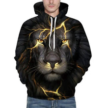 Load image into Gallery viewer, Men's Plus Size 3D Lion Animal Print Hoodie Sweatshirt