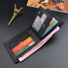 Load image into Gallery viewer, Men's RFID Genuine Leather Slim Trifold Wallet