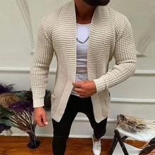 Load image into Gallery viewer, Men's Ribbed Knit Solid Color Sweater Cardigan