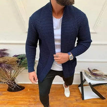 Load image into Gallery viewer, Men's Ribbed Knit Solid Color Sweater Cardigan