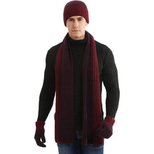 Load image into Gallery viewer, Men's Scarf and Beanie Hat Themal Gloves Set