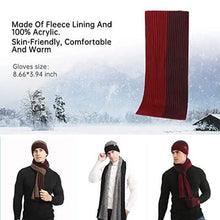 Load image into Gallery viewer, Men's Scarf and Beanie Hat Themal Gloves Set