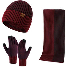 Load image into Gallery viewer, Men's Scarf and Beanie Hat Themal Gloves Set