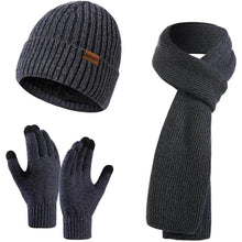 Load image into Gallery viewer, Men's Scaves and Beanie Hat Themal Gloves Set