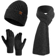 Load image into Gallery viewer, Men's Scaves and Beanie Hat Themal Gloves Set