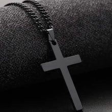 Load image into Gallery viewer, Men's Simple Black Cross Pendant Necklace