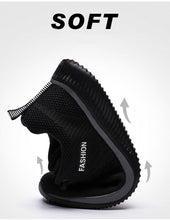 Load image into Gallery viewer, Mens Sport Running Sneakers Fashion Men Casual Shoes Breathable Shoes Walking Sneakers Men's Tennis Black Sneakers Trainers Mesh Flat Breathable Summer Walking Beach Mesh Design