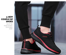 Load image into Gallery viewer, Mens Sport Running Sneakers Fashion Men Casual Shoes Breathable Shoes Walking Sneakers Men's Tennis Black Sneakers Trainers Mesh Flat Breathable Summer Walking Beach Mesh Design