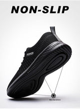 Load image into Gallery viewer, Mens Sport Running Sneakers Fashion Men Casual Shoes Breathable Shoes Walking Sneakers Men's Tennis Black Sneakers Trainers Mesh Flat Breathable Summer Walking Beach Mesh Design