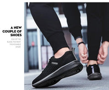 Load image into Gallery viewer, Mens Sport Running Sneakers Fashion Men Casual Shoes Breathable Shoes Walking Sneakers Men's Tennis Black Sneakers Trainers Mesh Flat Breathable Summer Walking Beach Mesh Design