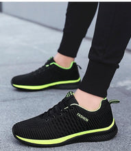 Load image into Gallery viewer, Mens Sport Running Sneakers Fashion Men Casual Shoes Breathable Shoes Walking Sneakers Men's Tennis Black Sneakers Trainers Mesh Flat Breathable Summer Walking Beach Mesh Design