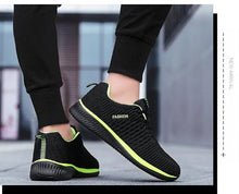 Load image into Gallery viewer, Mens Sport Running Sneakers Fashion Men Casual Shoes Breathable Shoes Walking Sneakers Men's Tennis Black Sneakers Trainers Mesh Flat Breathable Summer Walking Beach Mesh Design