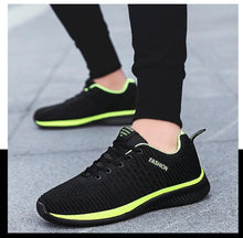 Load image into Gallery viewer, Mens Sport Running Sneakers Fashion Men Casual Shoes Breathable Shoes Walking Sneakers Men's Tennis Black Sneakers Trainers Mesh Flat Breathable Summer Walking Beach Mesh Design