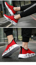 Load image into Gallery viewer, Mens Sport Sneakers Casual Fashion New Light Breathable Red Mesh High Quality Comfortable Running Shoes Men Casual Breathable Walking Sport Athletic Sneakers Gym Tennis Slip On Lightweight Mens Sneakers