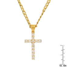 Load image into Gallery viewer, Men's Stainless Steel And Simulated Diamonds Cross Pendant