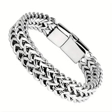 Load image into Gallery viewer, Men's Stainless Steel Braided Bracelet with Magnetic Clasp