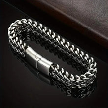 Load image into Gallery viewer, Men's Stainless Steel Braided Bracelet with Magnetic Clasp