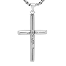 Load image into Gallery viewer, Men's Stainless Steel Crucifix Tube Pendant