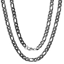 Load image into Gallery viewer, Men's Stainless Steel Diamond Cut Figaro Necklace by Steeltime