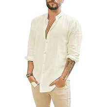 Load image into Gallery viewer, Mens Summer Casual Long Sleeve Cotton Linen T-Shirt