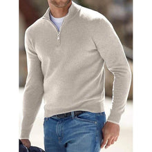 Load image into Gallery viewer, Men's Sweater Jumper Pullover Ribbed Knit Cropped Zipper Knitted Solid Color
