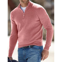 Load image into Gallery viewer, Men's Sweater Jumper Pullover Ribbed Knit Cropped Zipper Knitted Solid Color